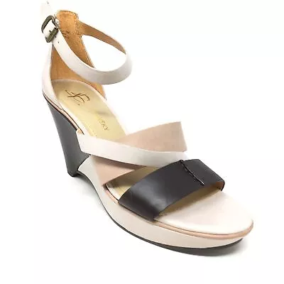 Women's NEW B Makowsky Camila Ankle Strap Wedge Sandals Shoes Size 8 Brown Tan • $25.69