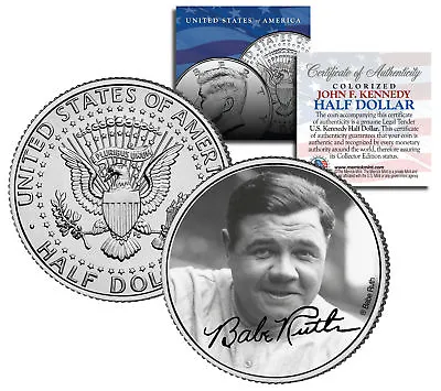 Babe Ruth  Portrait  JFK Kennedy Half Dollar US Coin *Officially Licensed* • $8.95