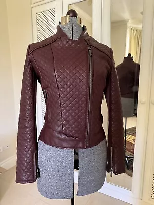 Michael Kors Women’s Quilted Leather Jacket Small Burgundy • $100