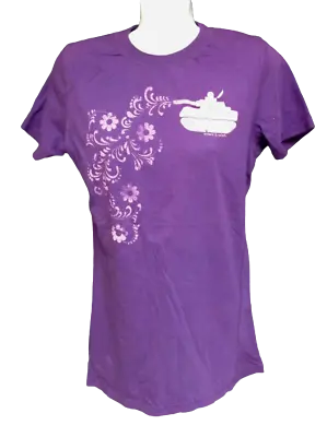 Womens David & Goliath Tank Flowers Soviet Russian Novelty Purple Tee T-Shirt  • £11.56