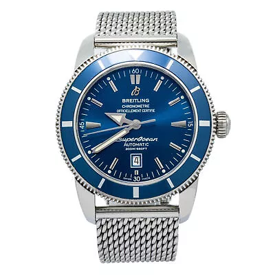 Breitling Super Ocean Heritage A17320 Stainless Steel Blue Dial Men's Watch 46mm • $2895