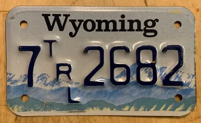 Wyoming Utility Trailer Motorcycle Cycle Sized License Plate   7 Trl 2682   Wy • $8.99