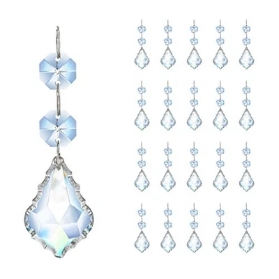 $16.18 • Buy Maple Leaf 20pcs Crystal Chandelier Prisms Replacement Pendant Parts 38mm Hangin