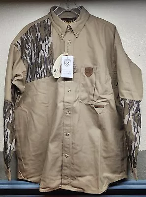 Mossy Oak Gamekeeper Button Down Long Sleeve Shirt 113710 Dirt Bottomland Size L • $39.99