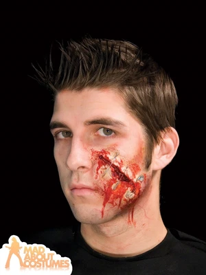 Halloween Safely Pinned Latex Appliance Zombie Prosthetic Wound Fancy Dress • £9.99