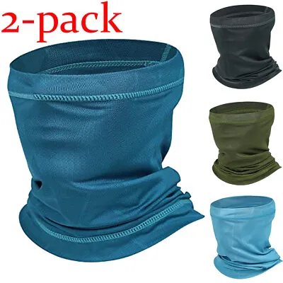 $12.99 • Buy Two-Pack Neck Gaiter UV Protection Face Mask Scarf Breathable Bandana Balaclava