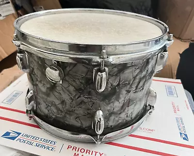 VINTAGE LUDWIG OR Slingerland 8  X 12  Tom Black Diamond DRUM ? • $99.99