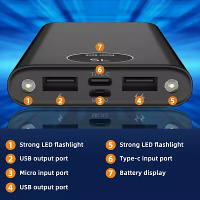 90000MAH Portable Power Bank LCD LED 2 USB Battery Charger For Mobile Phone USA • $19.96