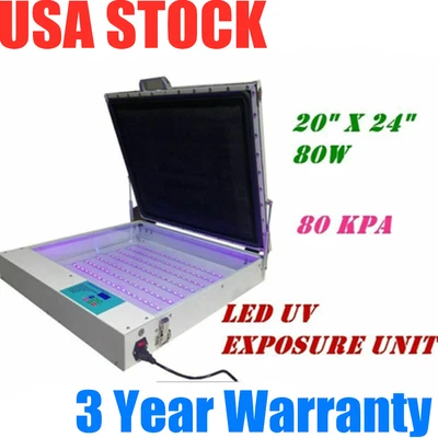 $608.18 • Buy USA 110V 80W 20  X 24  Vacuum LED UV Exposure Unit Precise Screen Printing