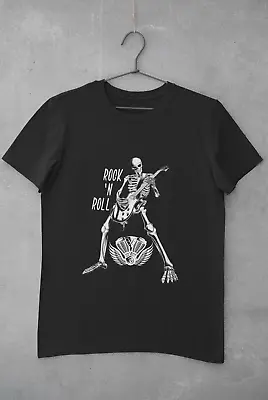 Bikers Harley Davidson T Shirt Chopper Skeleton Rock N Roll Skull Birthday Gift • £13.99