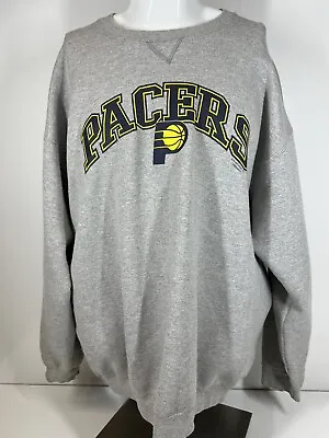 Indiana Pacers Fleece Gray Crew Neck Sweater NBA Basketball Unisex XXL Pullover • $24.99