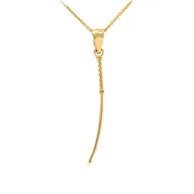 14k Gold Katana Japanese Samurai Sword Martial Arts Charm Necklace (Small) • $161.99