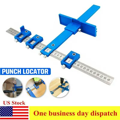 Cabinet Hardware Jig Adjustable Punch Locator Handle Template Tools Drill Guide • $13.99