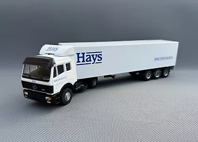 Lion Car Mercedes Powerliner Truck HAYS DISTRIBUTION With Trailer 1:50 Scale • £59.99