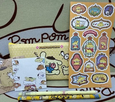 Pompompurin Sanrio Pencil Case Stickers Memo Pads Pen Pencil Bundle • $15.46