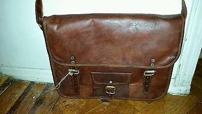 Men's RealGoat Leather Vintage Brown Messenger Bag Shoulder Laptop Bag Briefcase • $59