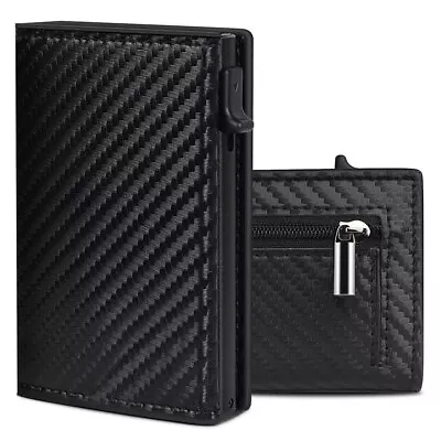 £10.89 • Buy Wallet Card Holder Mens Leather Metal RFID Blocking Slim Men Credit Money Clip