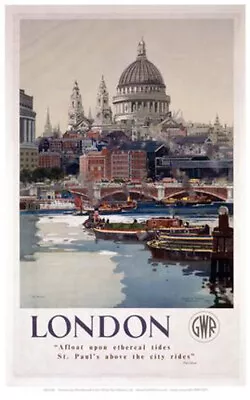 Vintage London Art Print  Railway Travel Poster A1/A2/A3/A4! • £5.95