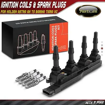 $69.99 • Buy Ignition Coil & 4x Spark Plugs For Holden Astra AH TS Barina Tigra XC 1.8L 4cyl