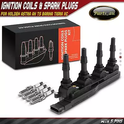 Ignition Coil & 4x Spark Plugs For Holden Astra AH TS Barina Tigra XC 1.8L 4cyl • $79.99