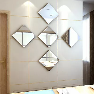 32PCS Mirror Tile Wall Stickers Mosaic Self Adhesive Bathroom Decor Back Square • $12.98