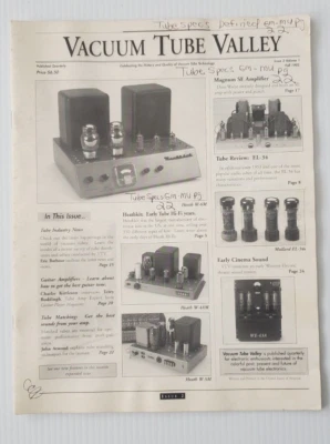$29.95 • Buy Vacuum Tube Valley Magazine #2 Western Electric, Mullard EL34 Heathkit + More!