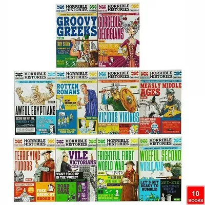 Horrible Histories Savage 10 Books Collection Set By Terry Deary Awful Egyptians • £29.99