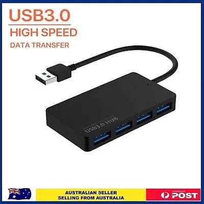 USB 3.0 Hub 4 Port High Speed Slim Compact Expansion Smart Splitter • $2.99