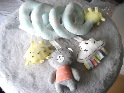 Mamas & Papas Spiral Baby Activity Toy- Squeaky Bear Rattles - Sold For Charity • £6.99