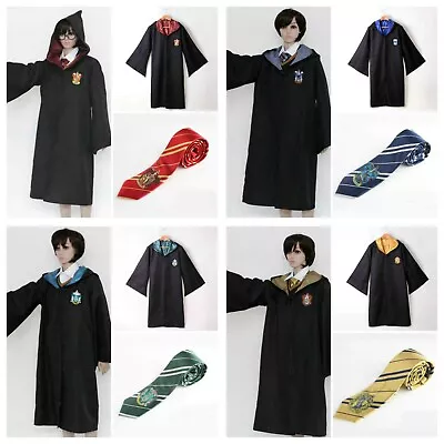 Adult Harry Potter Cosplay Robe Cloak Tie Gryffindor Slytherin Costume Party • $23.99
