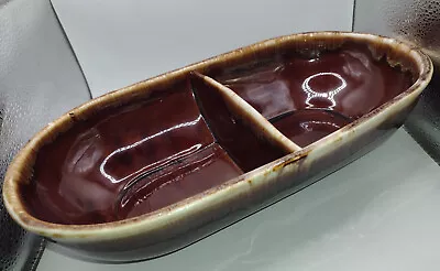 Vintage McCoy Pottery Brown Drip Glaze Divided Dish 7038 USA No Chips • $15