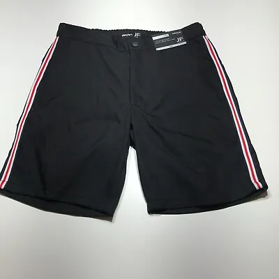 J. Ferrar Shorts Mens Size M/32-34 Slim Hybrid Black Back Elastic W/ Side Stripe • $14.99