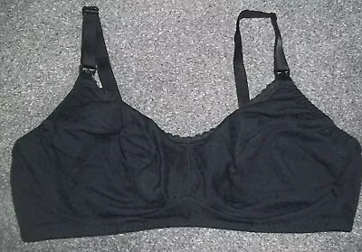 Marks & Spencer Cotton Rich Maternity Nursing Bra Black 42B • £4.99