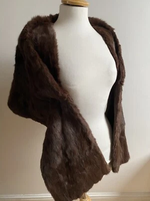 £31 • Buy Vintage Norwich Fur Co Brown Real Fox Fur Lined Stole/shawl-super-soft & Warm