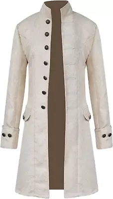 Men'S Steampunk Coat Colonial Jacket Vintage Medieval Victorian Costume Tailcoat • $49.01