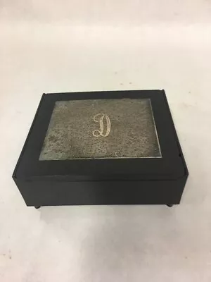 $35.99 • Buy Vintage Towle Jewelry Trinket Box With Silver Top D Monogram Bakelite Plastic