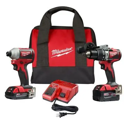 Milwaukee M18 2893-22CX Hammer Drill And Impact Driver Tool Kit - Red • $185