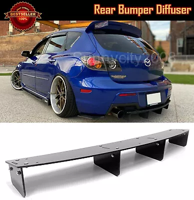 Gloss Black Splitter Rear Bumper Diffuser Fin Fit 07-09 Mazda Speed 3 Hatchback • $68.96