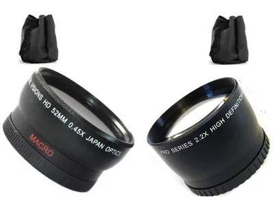 52mm Wide Angle Lens & 2.2X Telephoto Lens For Photo & Video Camera • $49.97