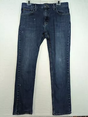 Vans Men's Size 33x32 Medium Wash V16 Slim Blue Denim Pants Light Distress • $24.99