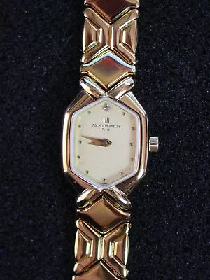 Ladies Watch French Michel Herbelin Gold Faux Diamond Chain 3 Jewel  • $369.95