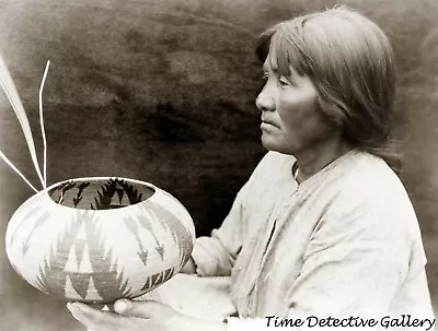 A Lake Mono Indian Woman Basket Maker - Circa 1900 - Historic Photo Print • $7.50