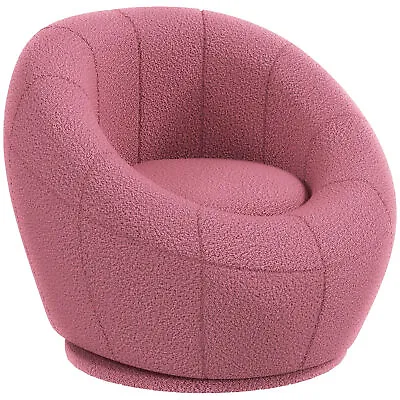 HOMCOM Modern Round Boucle Armchair Accent Chair Used • £39.99