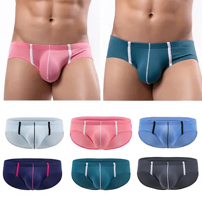 Underpants Mesh Panties Underwear Pouch Breathable Briefs Lingerie Men's Bulg ^ • £4.55