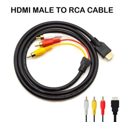 $6.99 • Buy 1080P HDMI Male To 3 RCA S-video AV Audio Cable Cord Adapter For TV HDTV DVD US