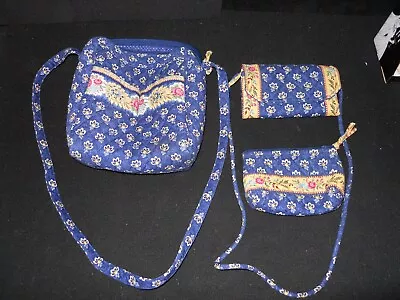 Vera Bradley Maison Blue Spring 2002 Mom’s Day Out Crossbody Bag Wallet Cosmetic • $29.99