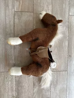 Pottery Barn Kids Gotz Plush 14  Doll Horse Saddle Stirrups Bed Roll Equestrian • $24