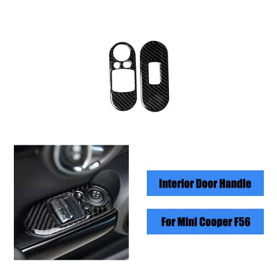 Black Carbon Fiber Car Door Handle Switch Panel Trim Sticker For Mini Cooper F56 • $25.50