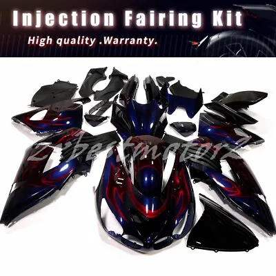 Red Flame Fairing Kit For Kawasaki Ninja ZX14R 06-2011 ZZR1400 ABS Bodywork Set • $423.60