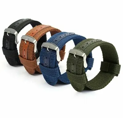 18mm 20mm 22mm 24mm Canvas Nylon Military Watch Band Bracelet Strap • $6.99